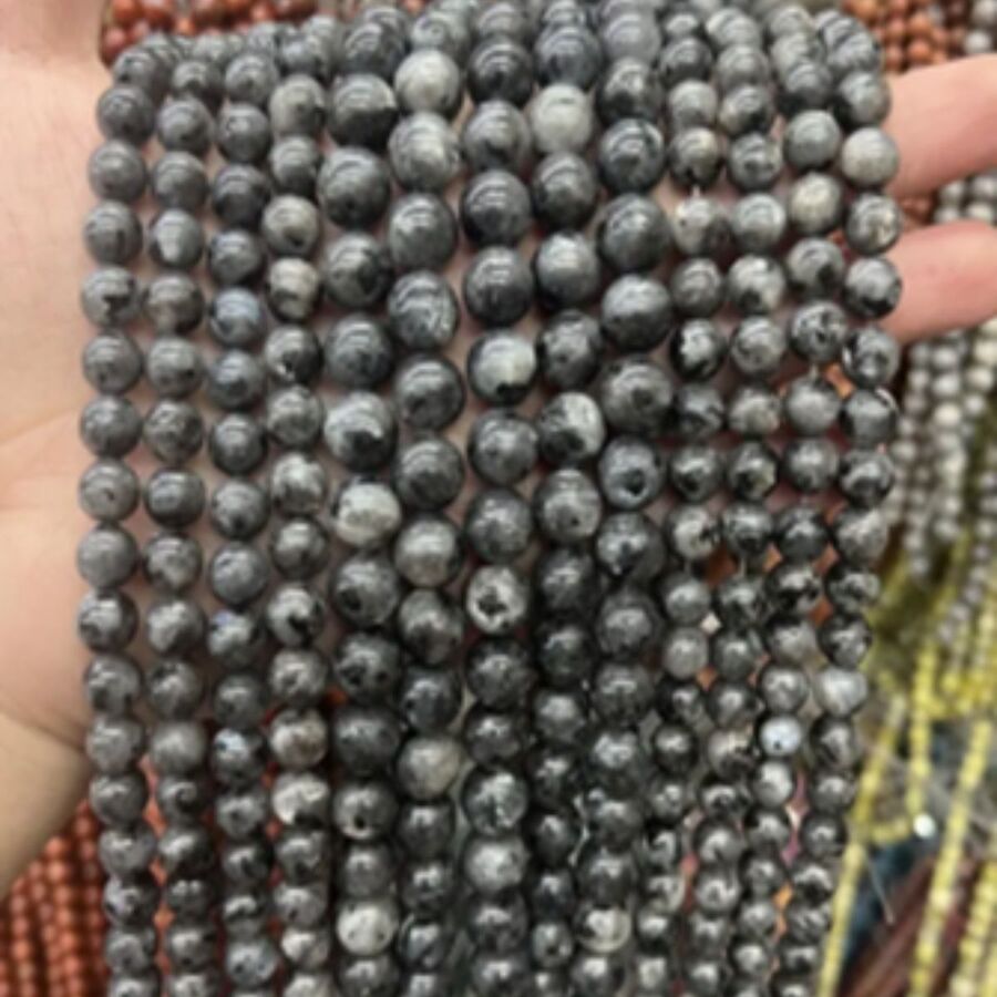 Tira Piedra Bolita 6mm - Black Flash