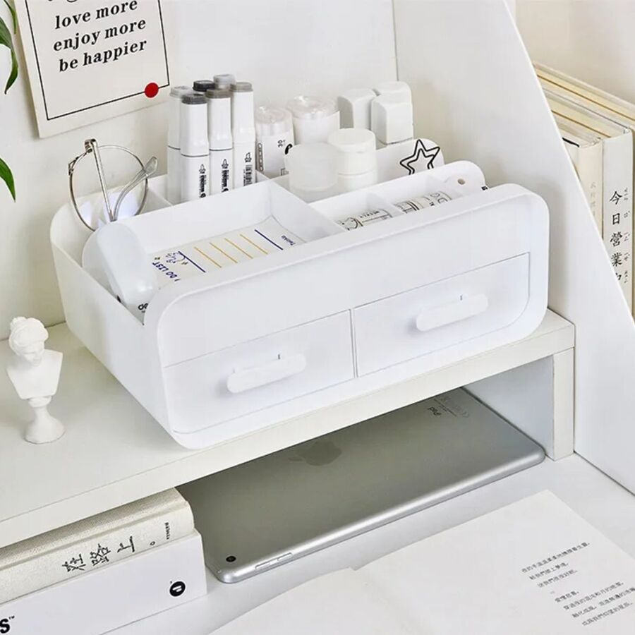 Organizador cosmeticos escritorio 2 cajones