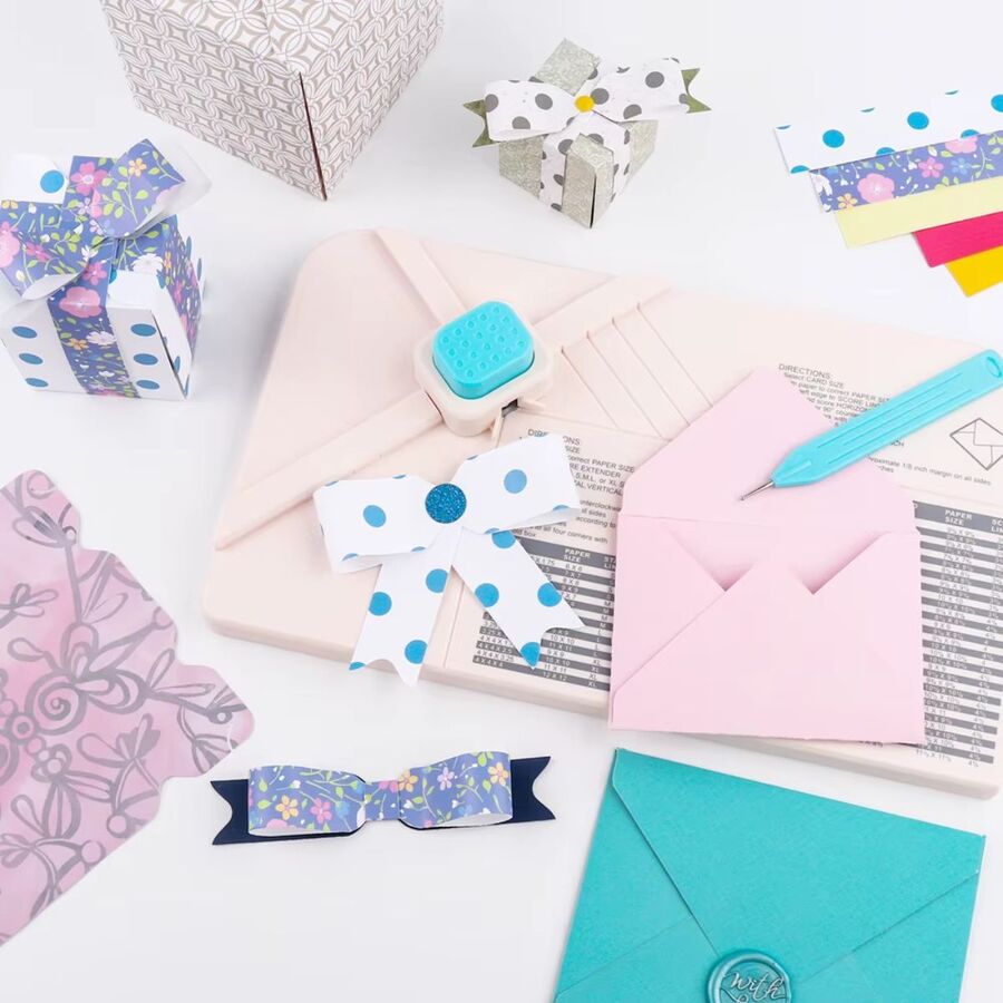 Tabla perforadora 3 en 1 sobres cajas lazos