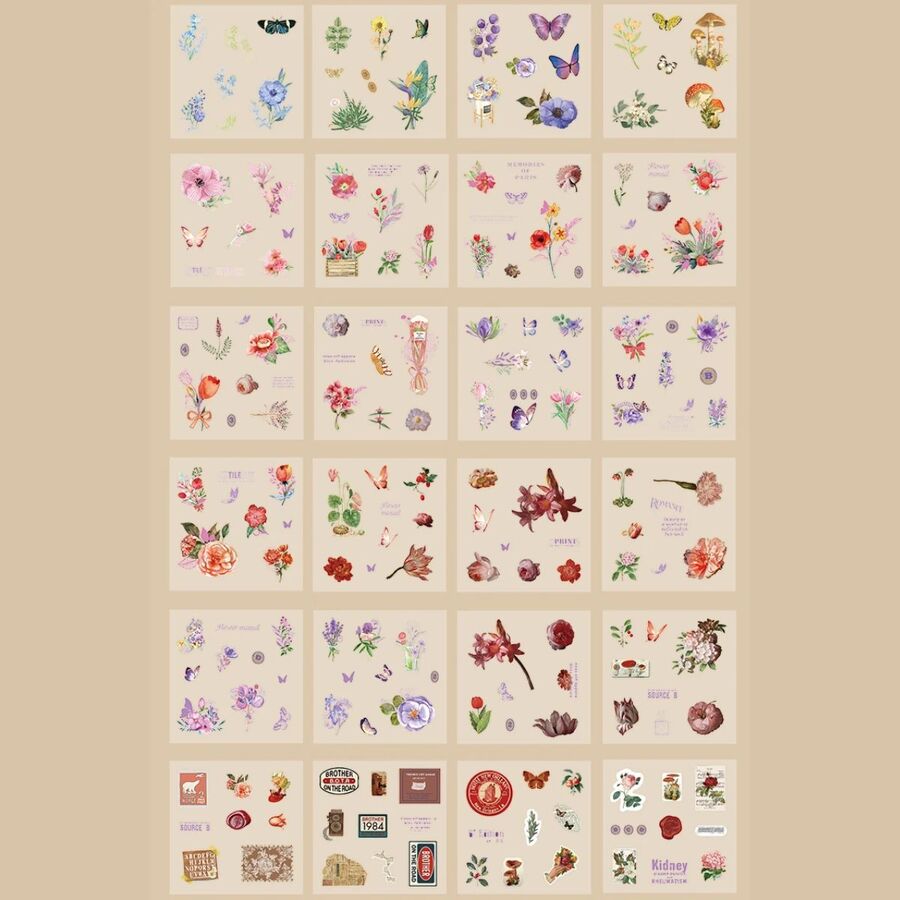 Caja grande pegatinas pet mariposas