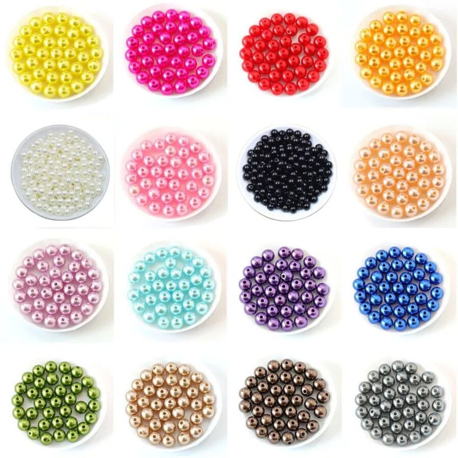 50g Perlas con orificio colores 6mm