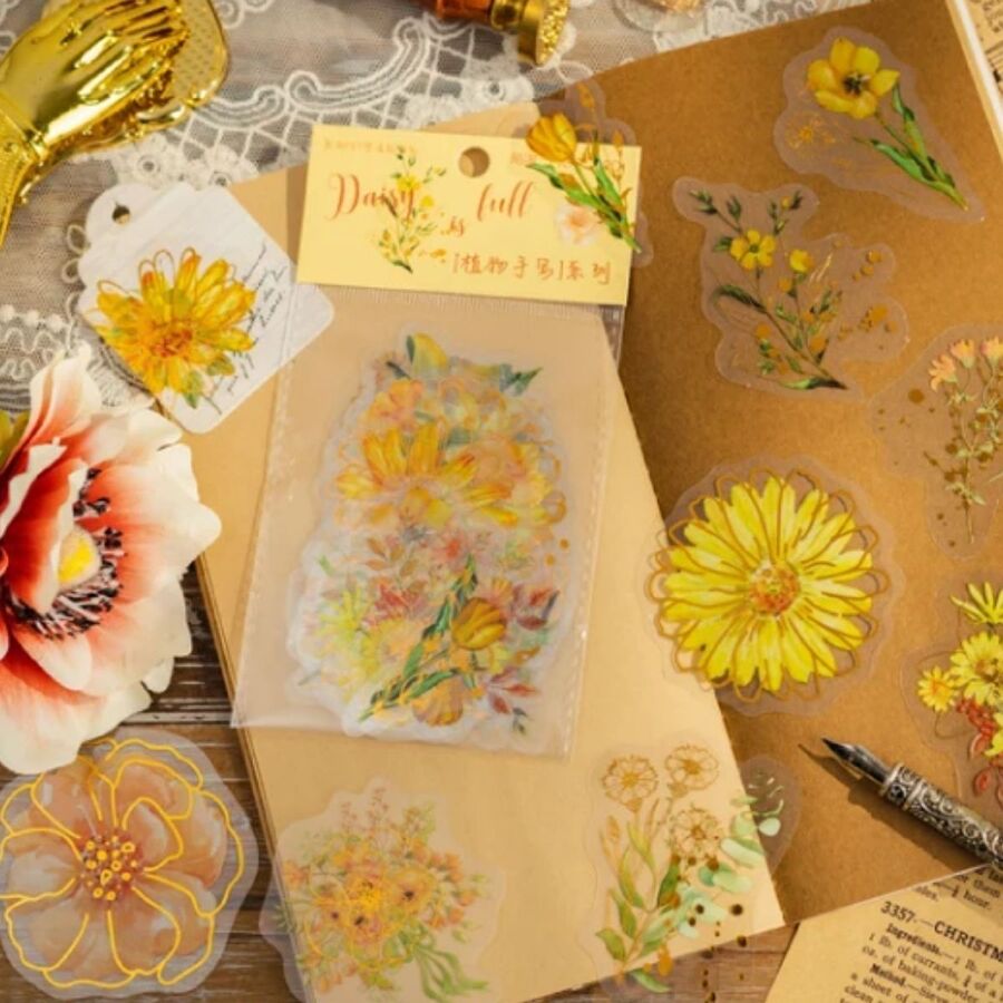 Pegatinas florales en pet 30606