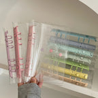 Estuche Planner transparente de 6 anillas pasteles A5