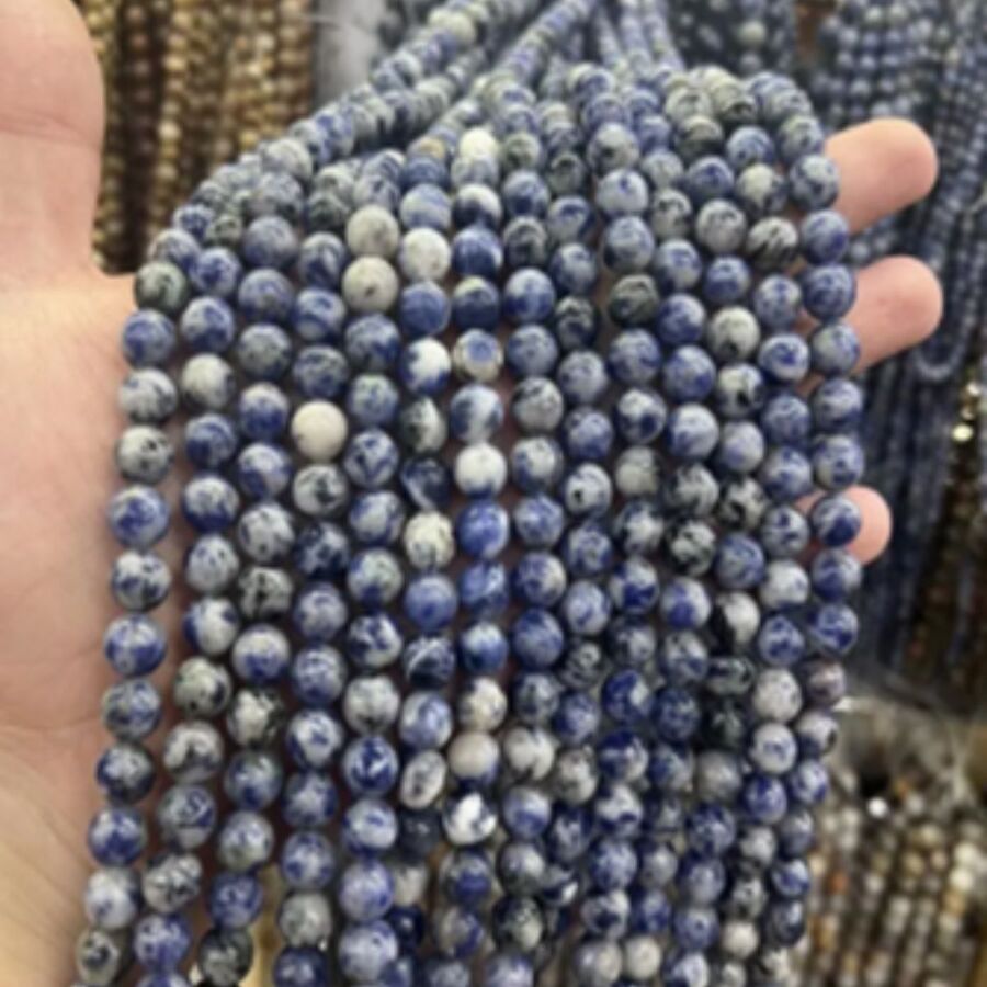 Tira Piedra Bolita 6mm - Blue Spot