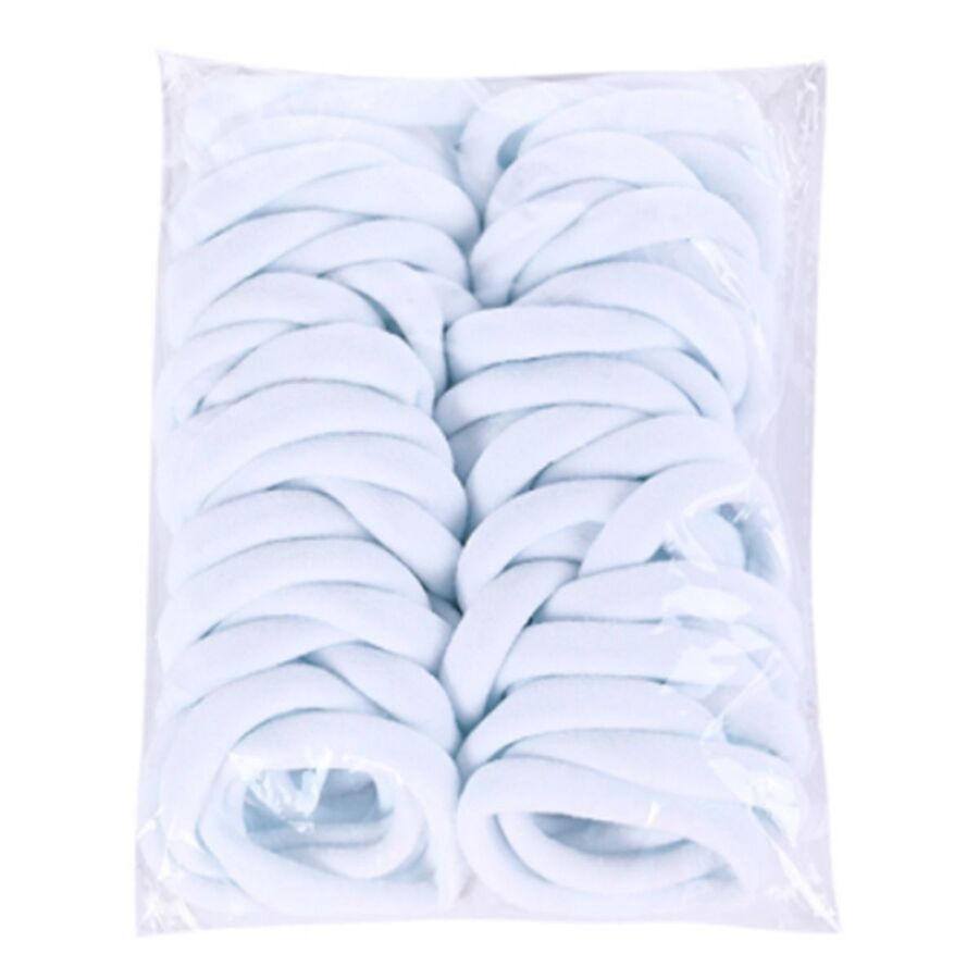 50 Goma Colita Pelo Cabello Blanca