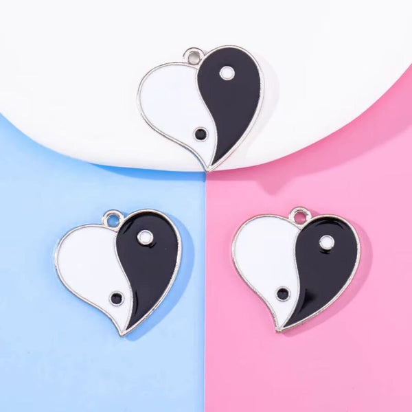 1 Dije Esmaltado Corazon yin y yang