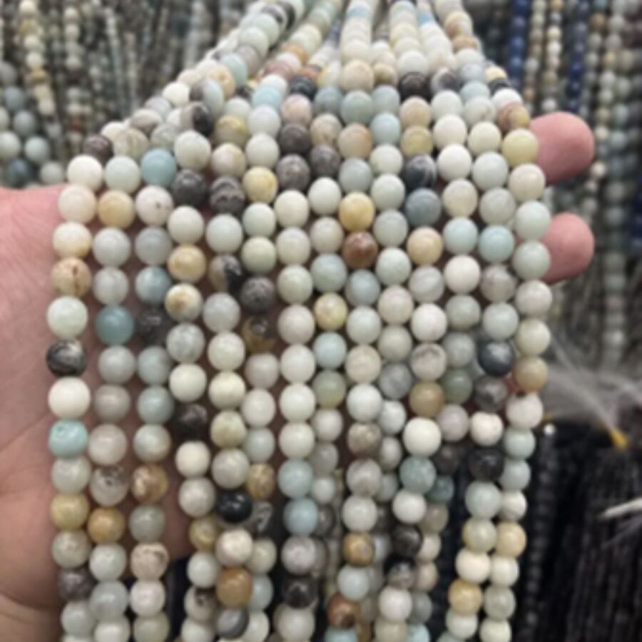 Tira Piedra Bolita 4mm - Amazonite