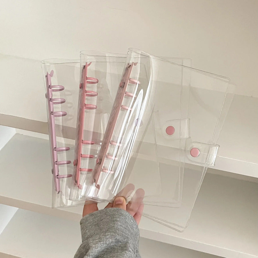 Estuche Planner transparente de 6 anillas pasteles A5