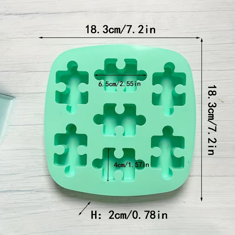 Molde de silicona puzzle yeso cemento jabones - 29701