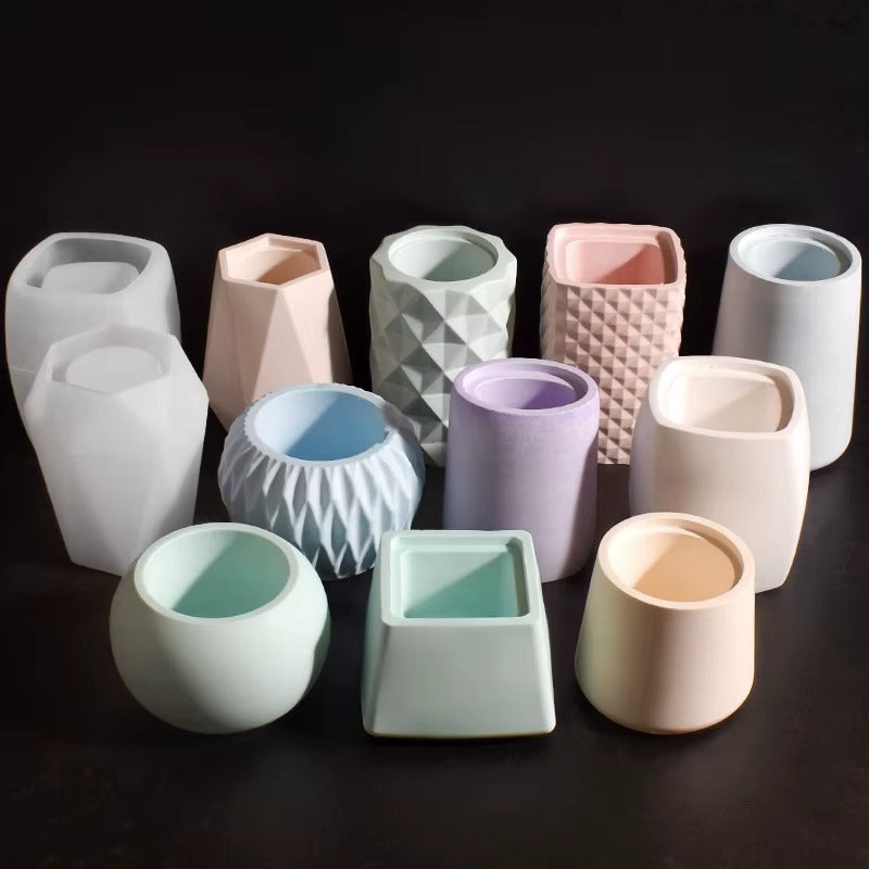 Molde silicona contenedor, maceta, porta lapiz - 30054