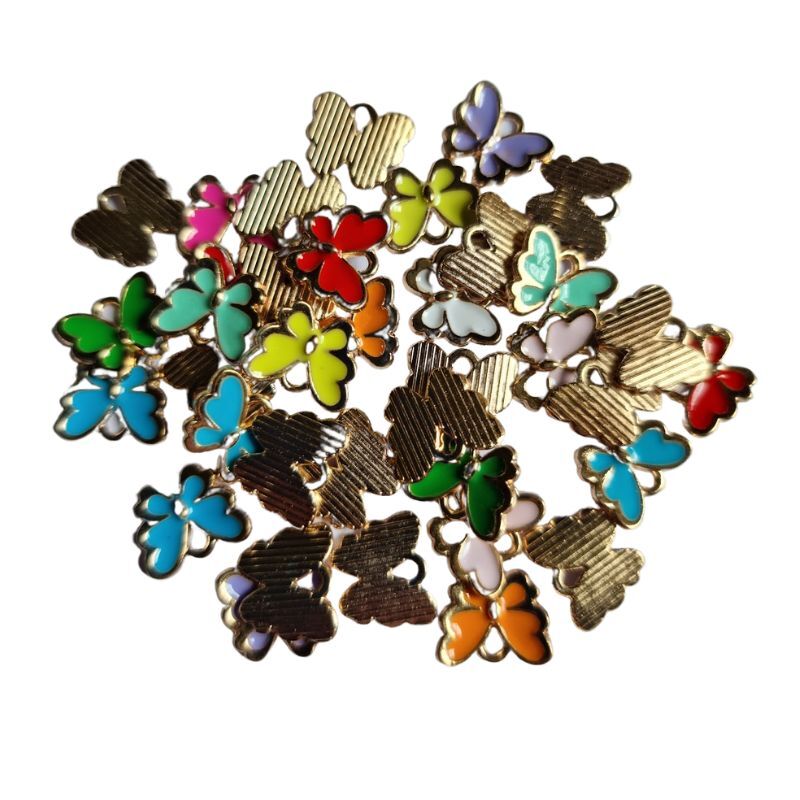 10 Dije Esmaltado Mariposa 11mm