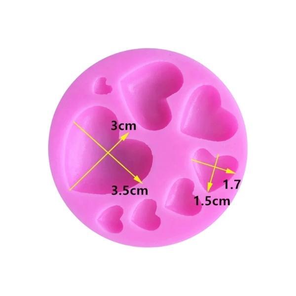 MOLDE DE SILICONA CORAZONES PARA PORCELANA, FONDANT, VELAS