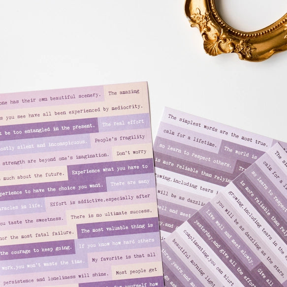 Set de stickers de frases Indifference (6 planchas)