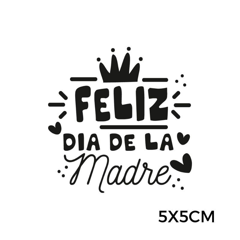 Sello Silicona Feliz Dia De La Madre Corona