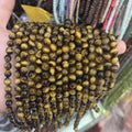Tira Piedra Bolita 4mm - Ojo De Tigre