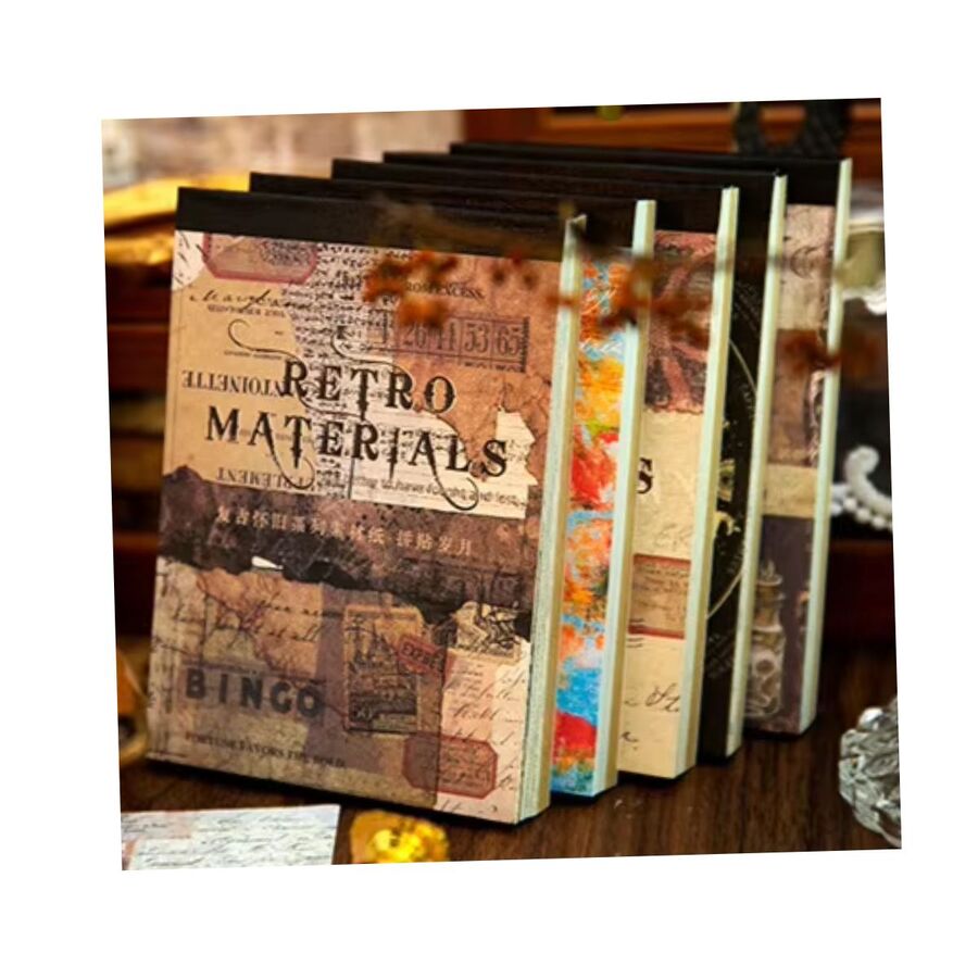Set libro papeles retro 30778