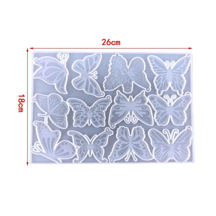 MOLDE SILICONA LLAVEROS MARIPOSAS