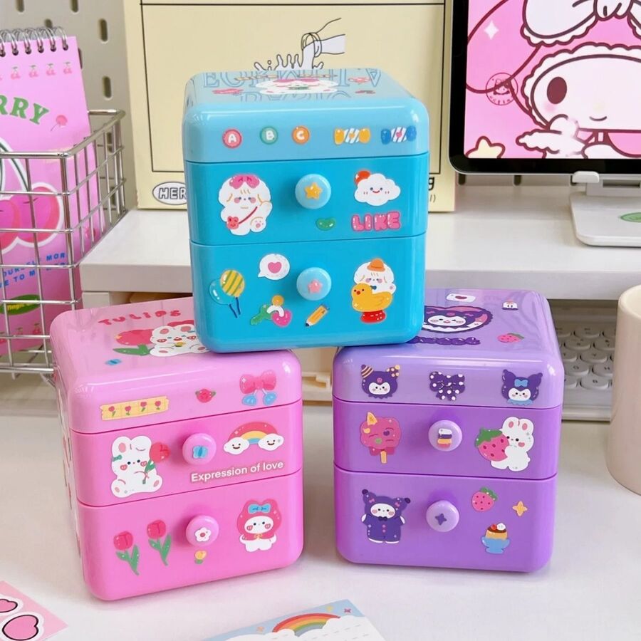 Organizador almacenamiento con tapa cajones para escritorio