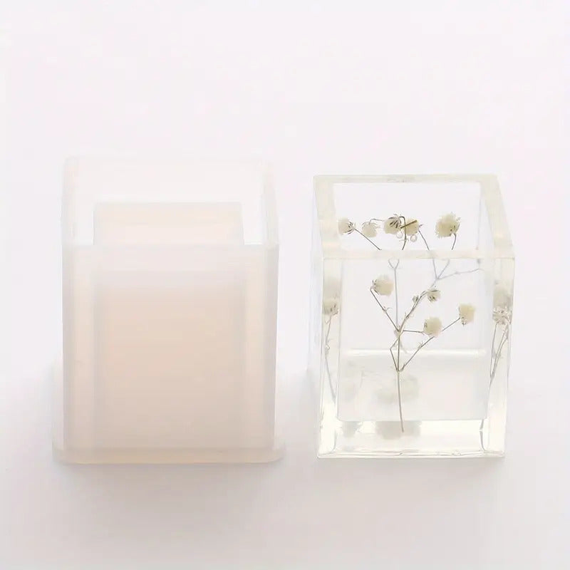 MOLDE DE SILICONA RECTANGULAR PARA MINI MACETA PORTA LAPIZ