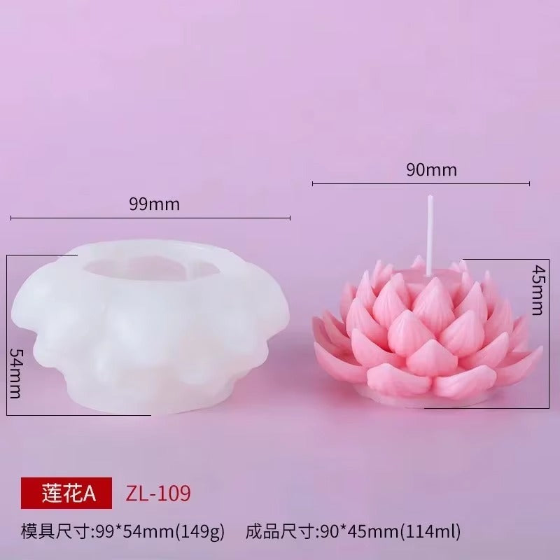 Molde de silicona vela flor de loto