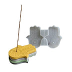 Molde de silicona mano fatima doble porta incienso