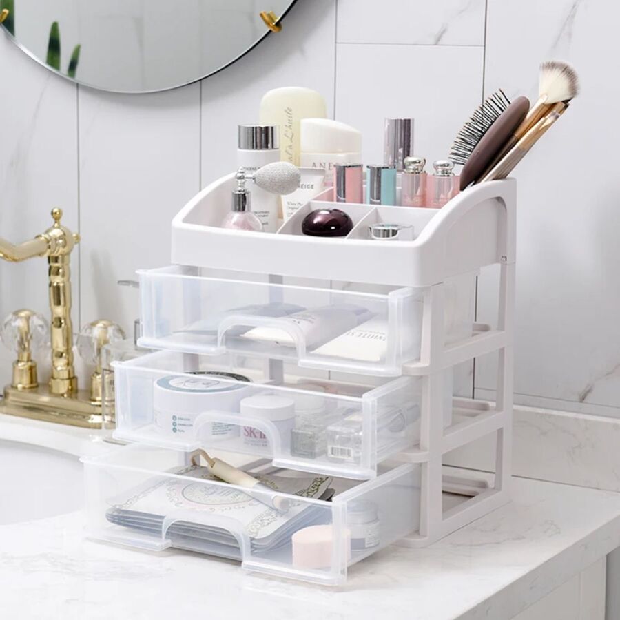 Organizador escritorio cosmeticos 3 cajones