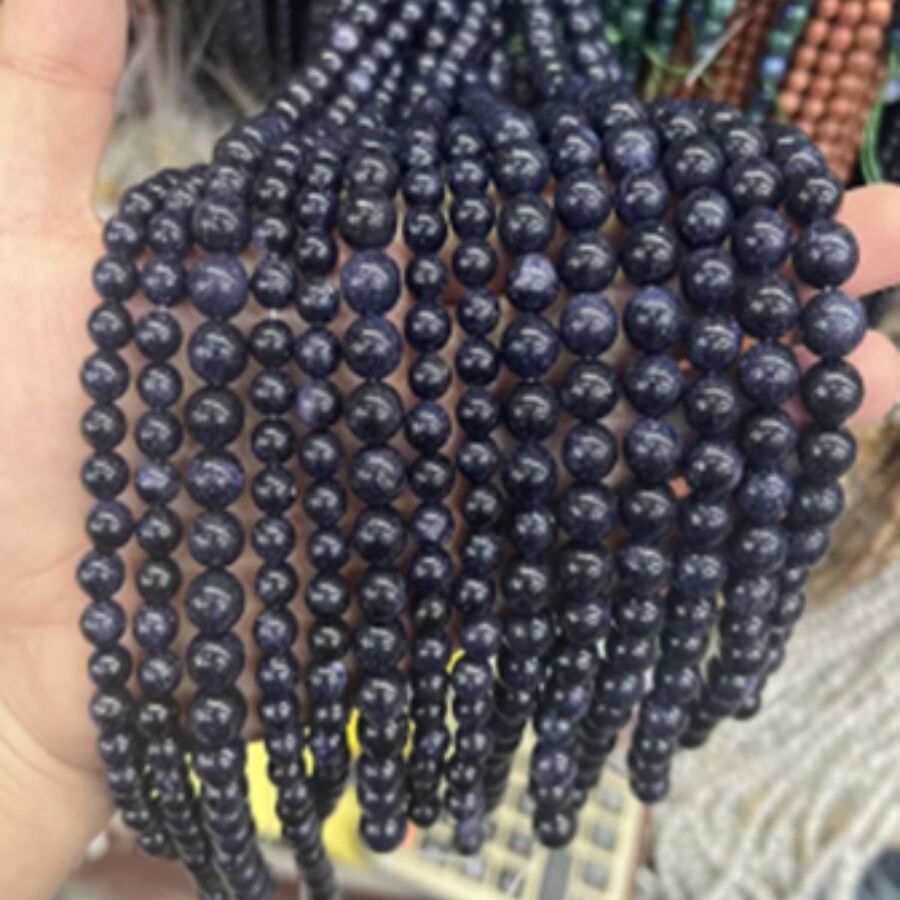 Tira Piedra Bolita 6mm - Blue Sand