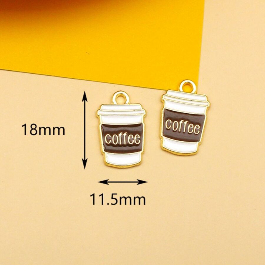 10 DIJE ESMALTADO COFFE CAFÉ