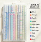 Set 10 Lapiceras En Estuche Rígido Modelo Flor