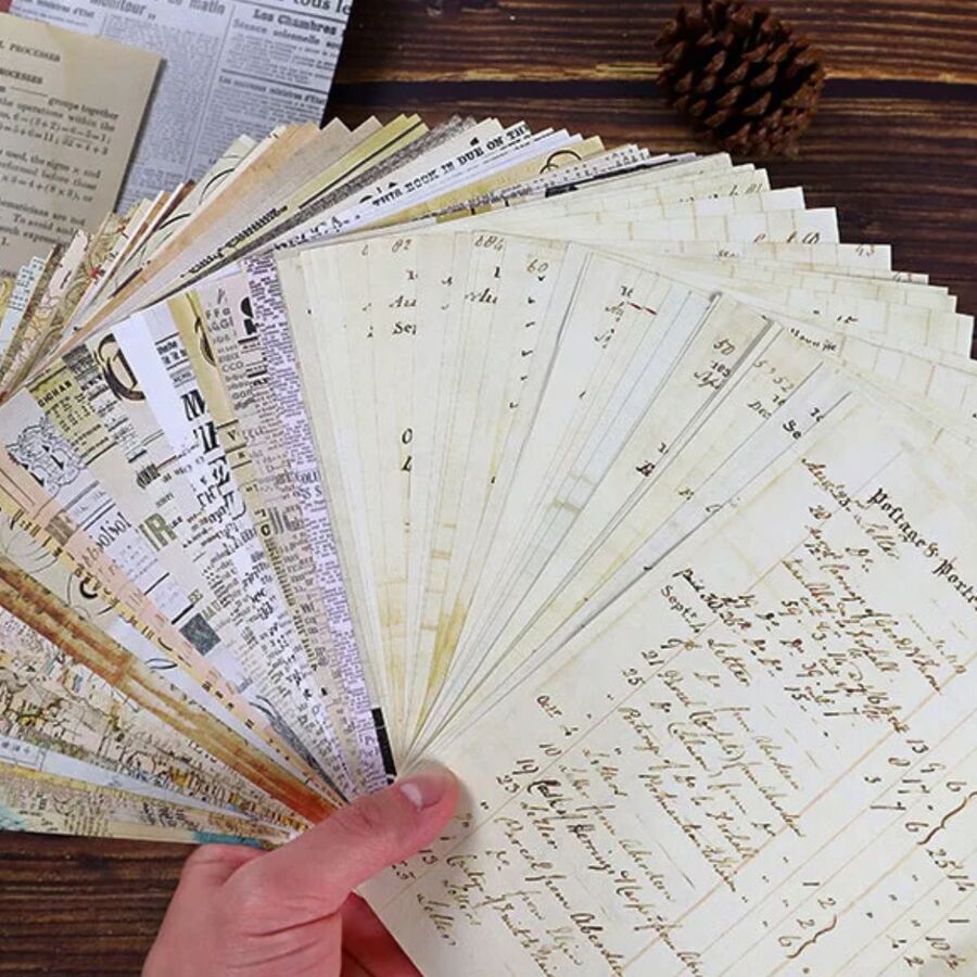 Set papeles vintage grandes