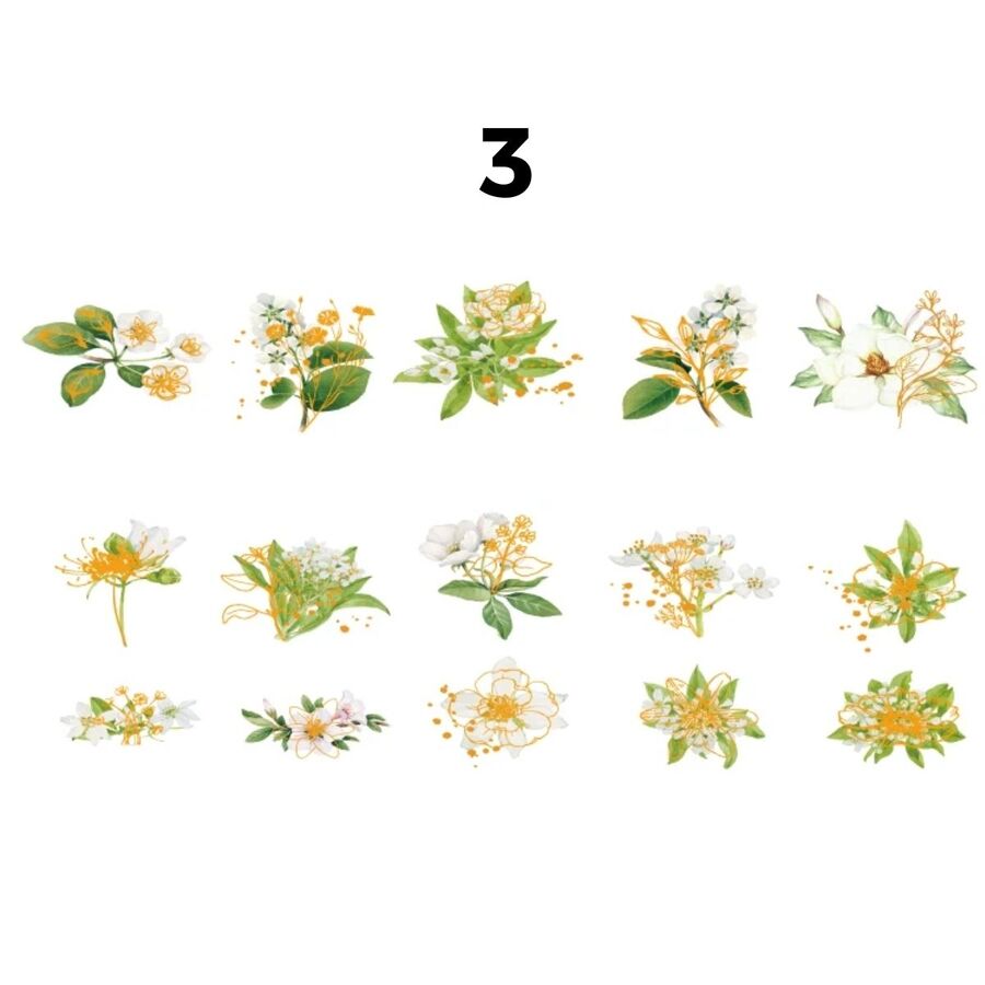 Pegatinas florales en pet 30606