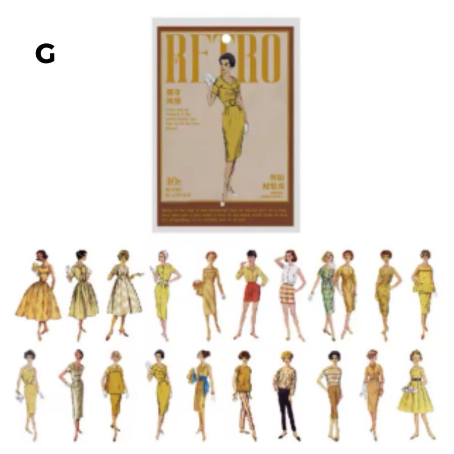 Pack pegatinas chicas retro