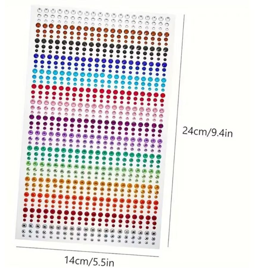 900 Uds. Joyas de maquillaje coloridas gemas faciales mixtas