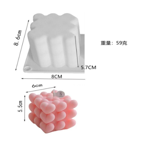 Molde de silicona burbuja corazon
