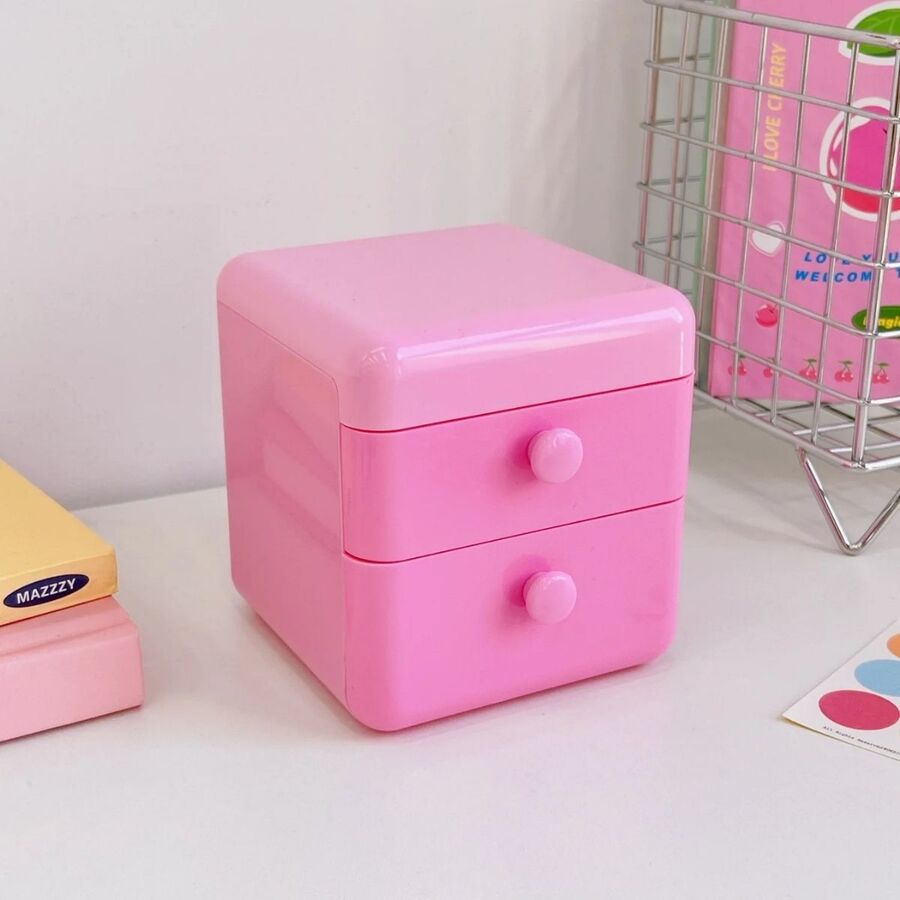 Organizador almacenamiento con tapa cajones para escritorio