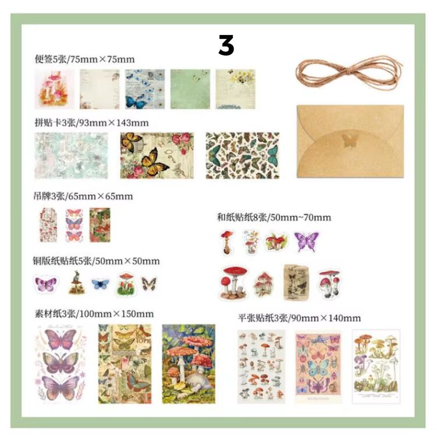 KIT VARIOS CON SOBRE PAPELES Y STICKERS