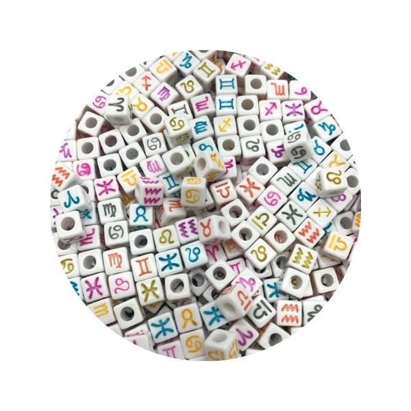 50 Cuentas Signos Blanco Colores