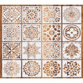 set 16 estencil 30904 mandalas