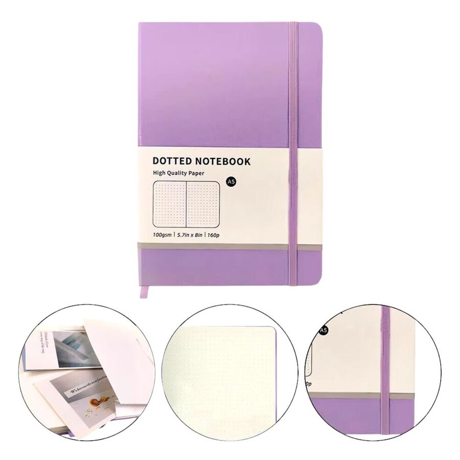 Cuaderno pu tapa dura puntitos A5 y sobre