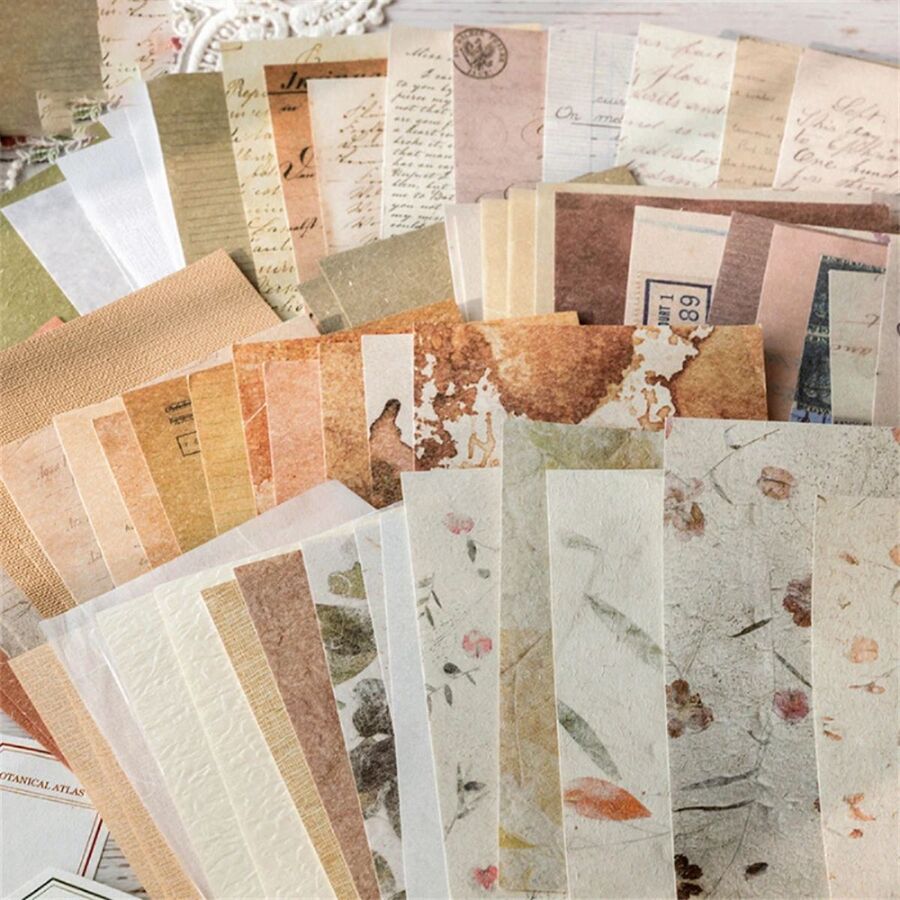 Set papeles rustico mix floral journal