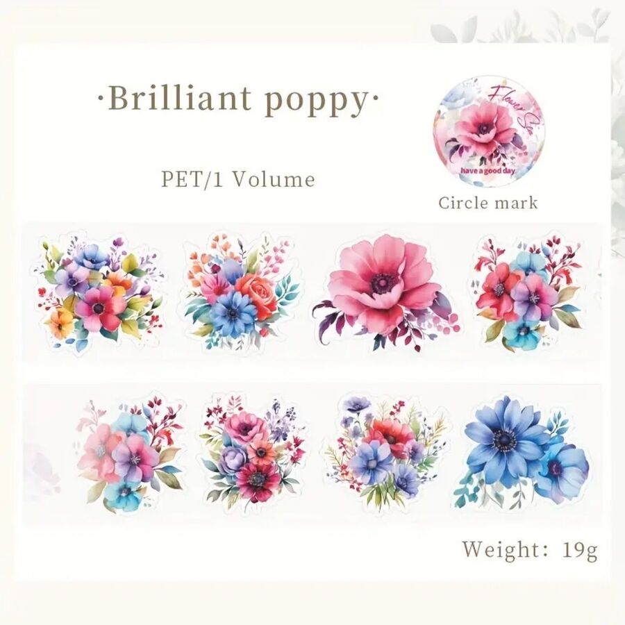 Washi Flores en pet