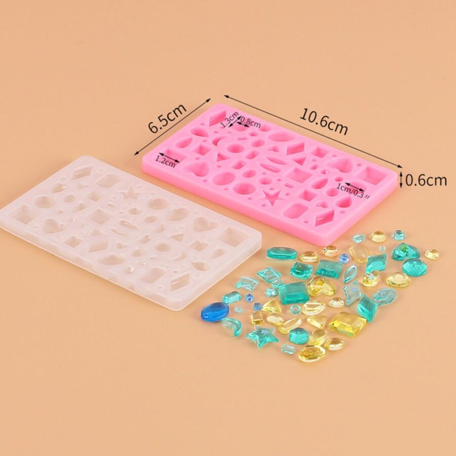 Molde de silicona piedras gemas varios