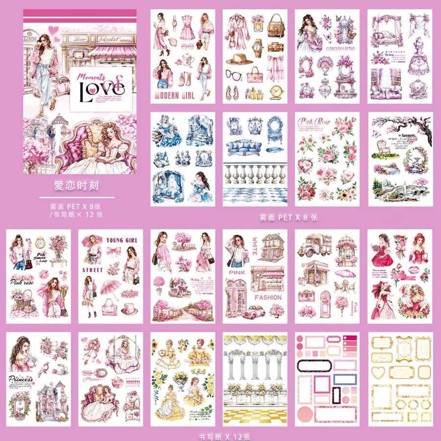 Libro stickers varios materiales colección Moments