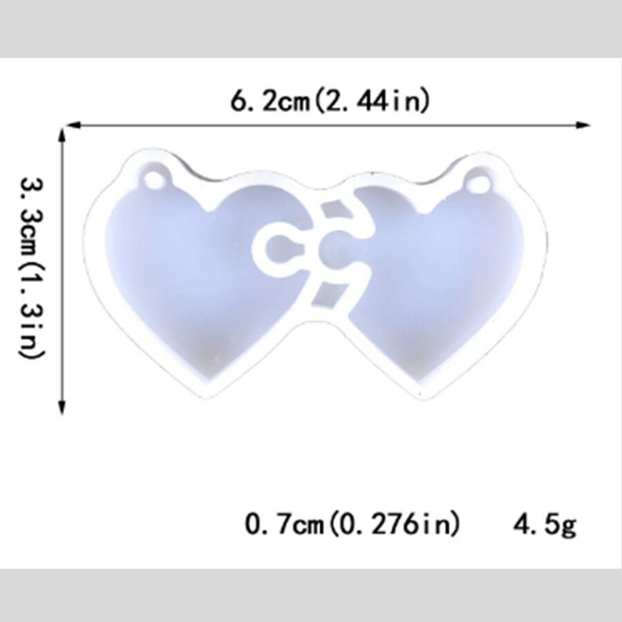 Molde de silicona llavero corazon puzzle - 29665