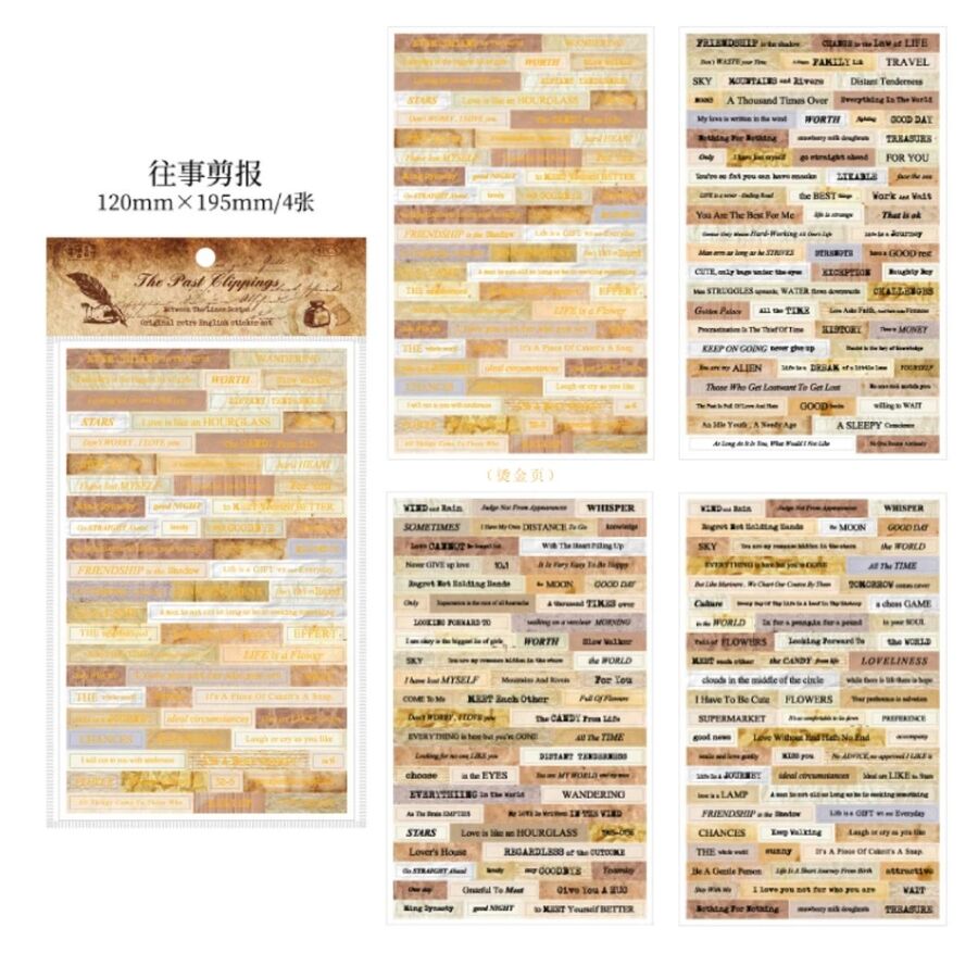 Set 4 Planchas pegatinas frases