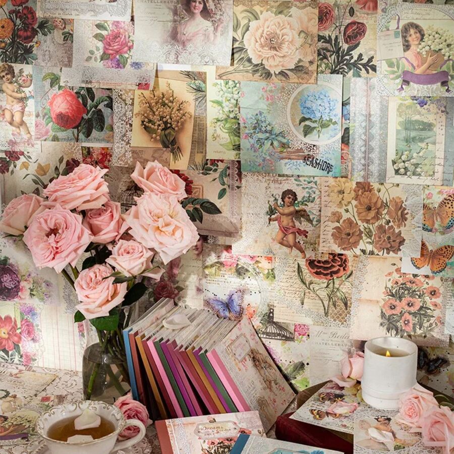 Block papel rustico coleccion floral