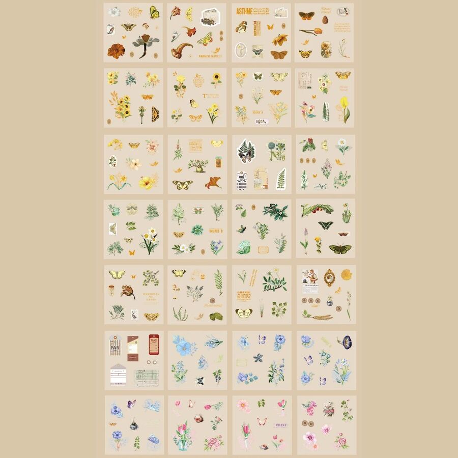 Caja grande pegatinas pet mariposas