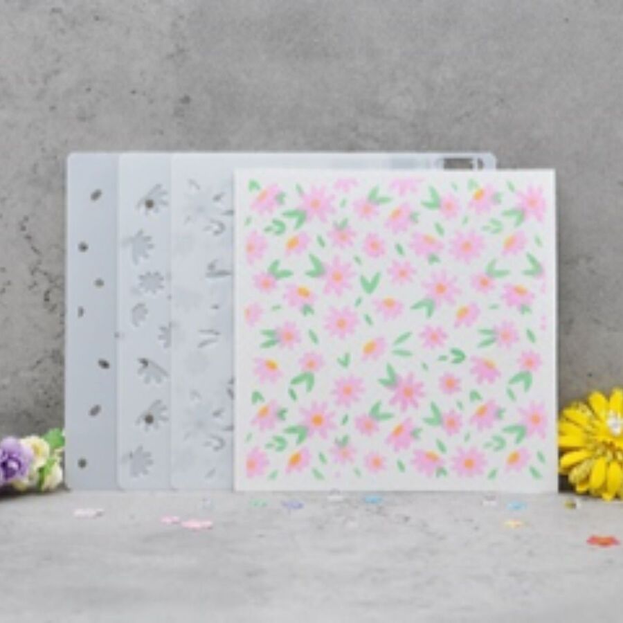 Set estencil flores