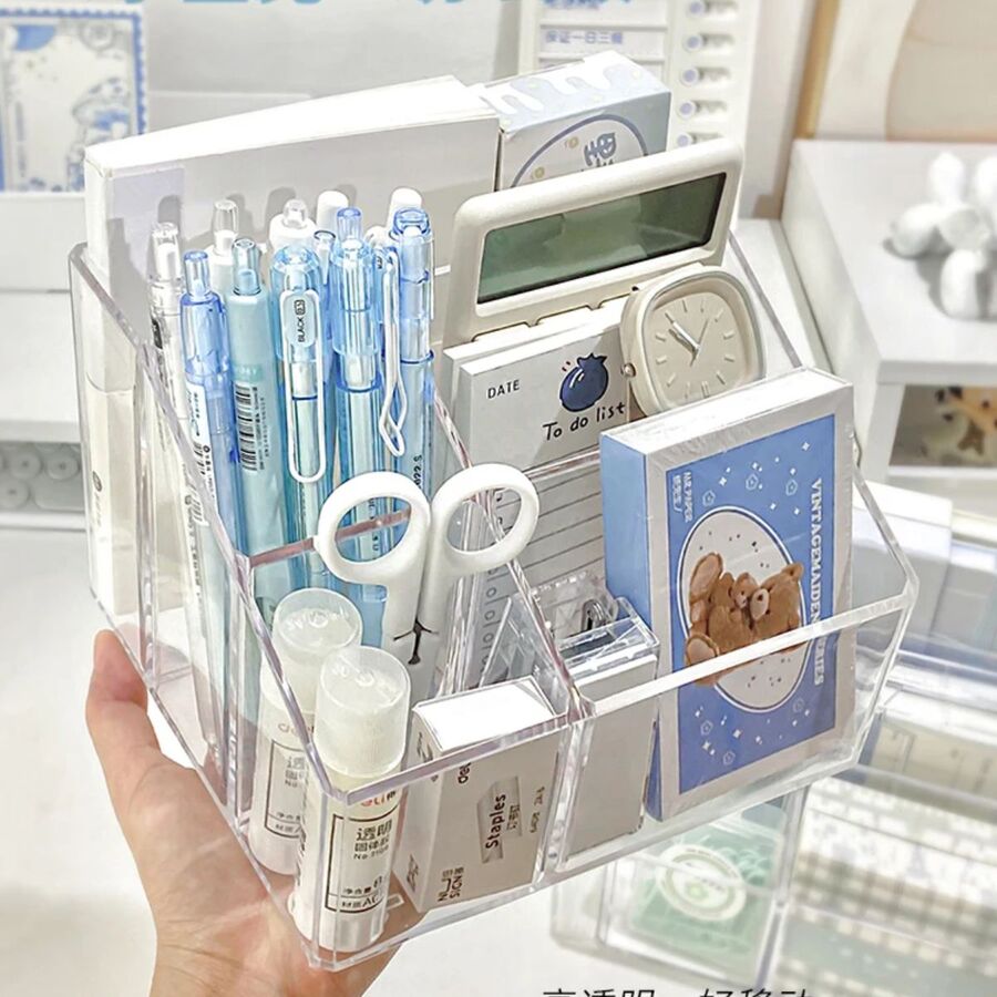 Porta lapiz transparente de acrílico escritorio