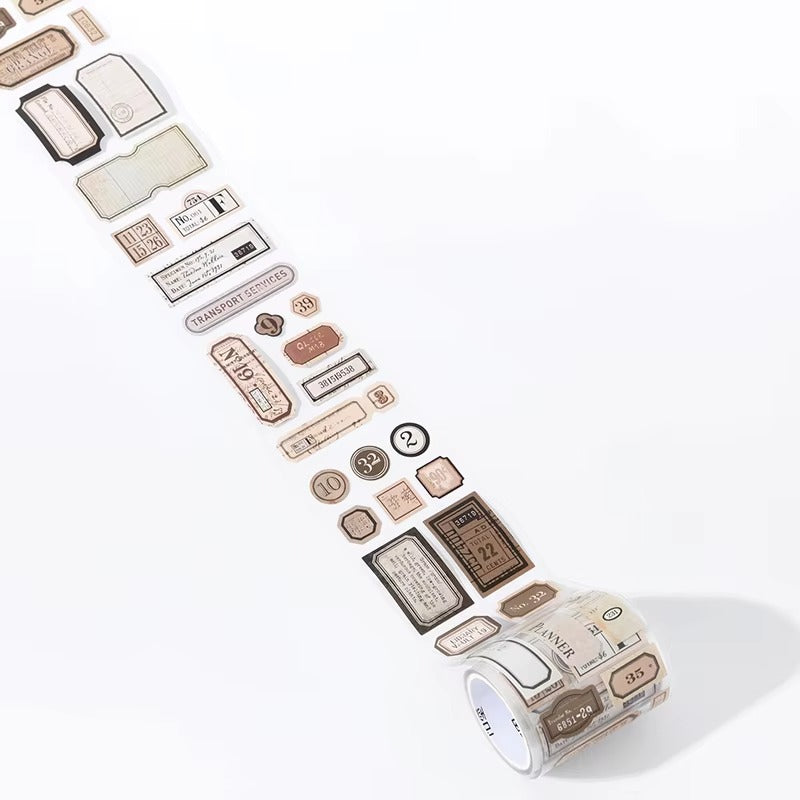 Rollo de stickers vintage (55 mm x 2 m)